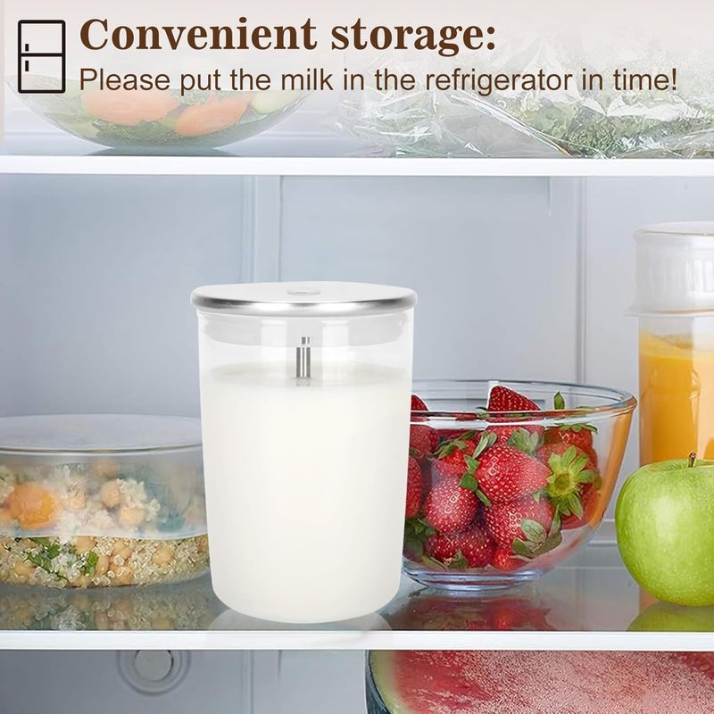 Fengind Glass Milk Container for Jura & Stainless Steel Milk Pipe Casing with HP3 Adapter, Compatible with Jura Coffee Machine Models: Z8, Z6, J6, S8, S80, E8, GIGA X8cG2 / X8G2/X3cG2 / X3G2, X8, X10, WE8 - Image 3
